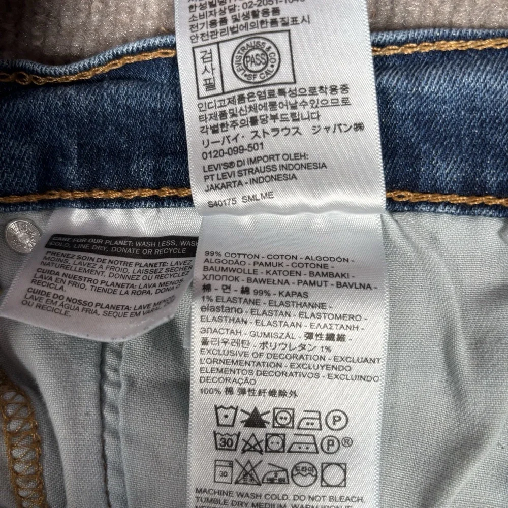 Levis 505 Jeans Mens‎ 38x32 Regular Fit Straight Medium Wash Blue Denim Stretch